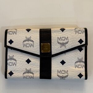 MCM Vintage Visetos Black and White Women's Wallet/Check Register